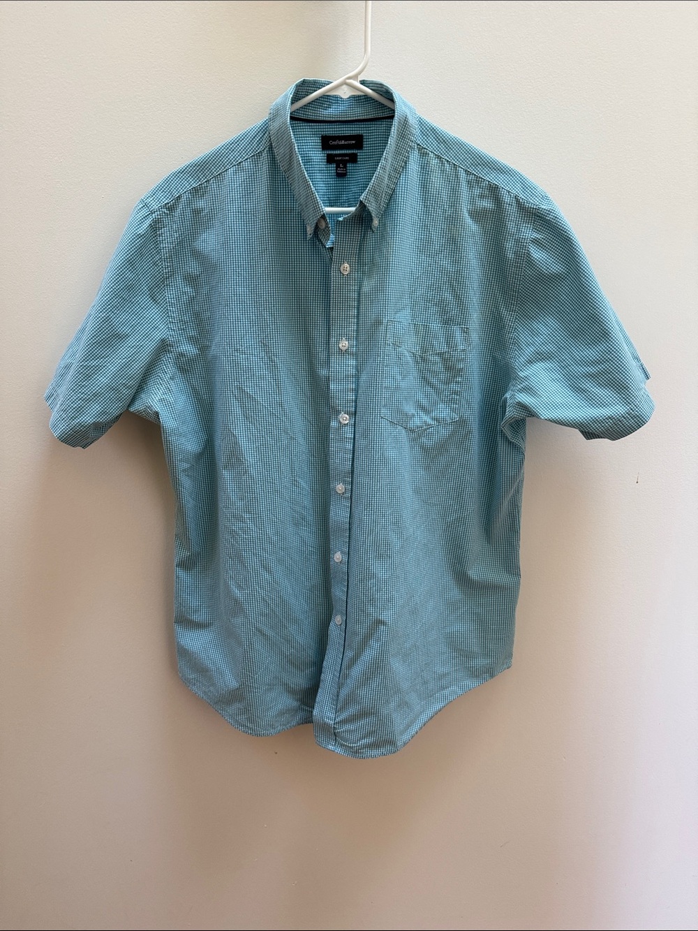 croft & barrow Short-Sleeve Button-Down Shirt in Teal Blue